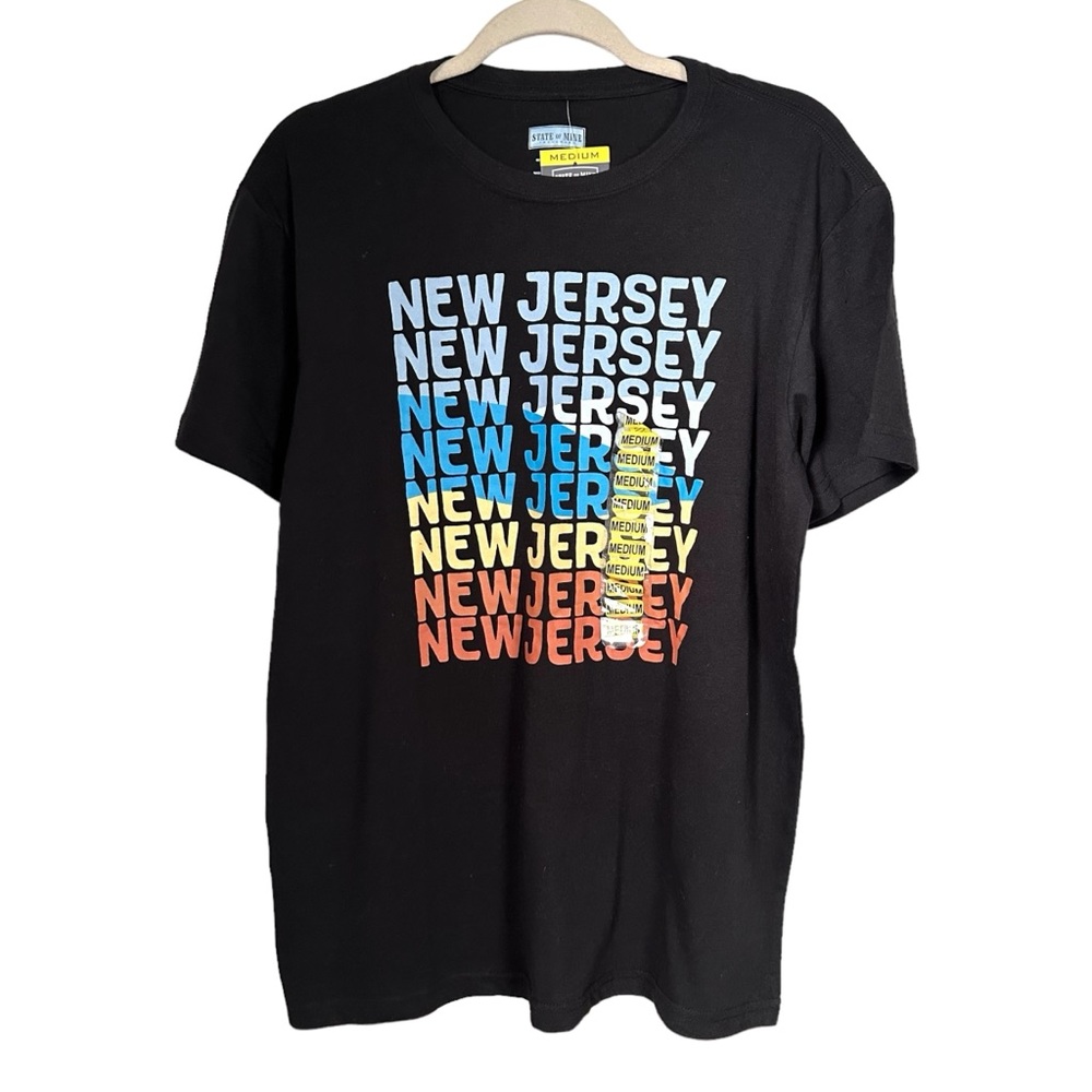 State Of Mine Sz M Black Short Sleeve New Jersey The Garden State T-Shirt Unisex